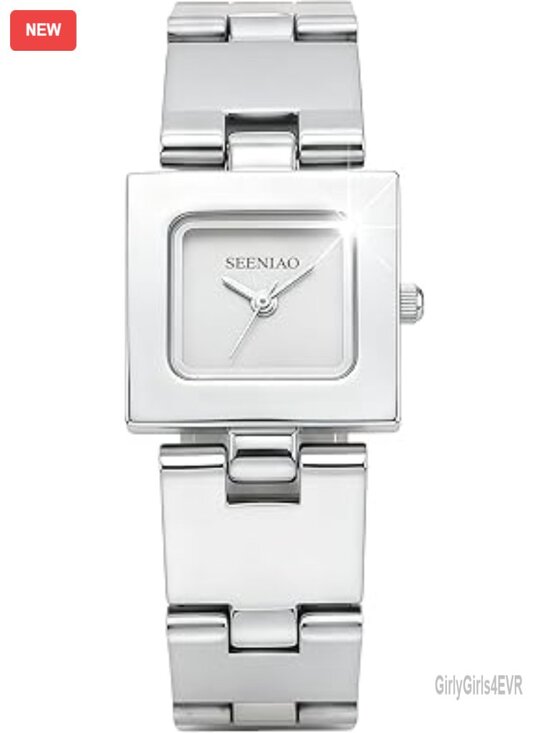 Dainty Square Gold Plated Watch with Bangle Bracelet Water Resistant Japanese main image 5